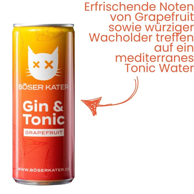 Böser Kater Gin & Tonic Grapefruit Ready to Drink 250ml Dose mit Spruch