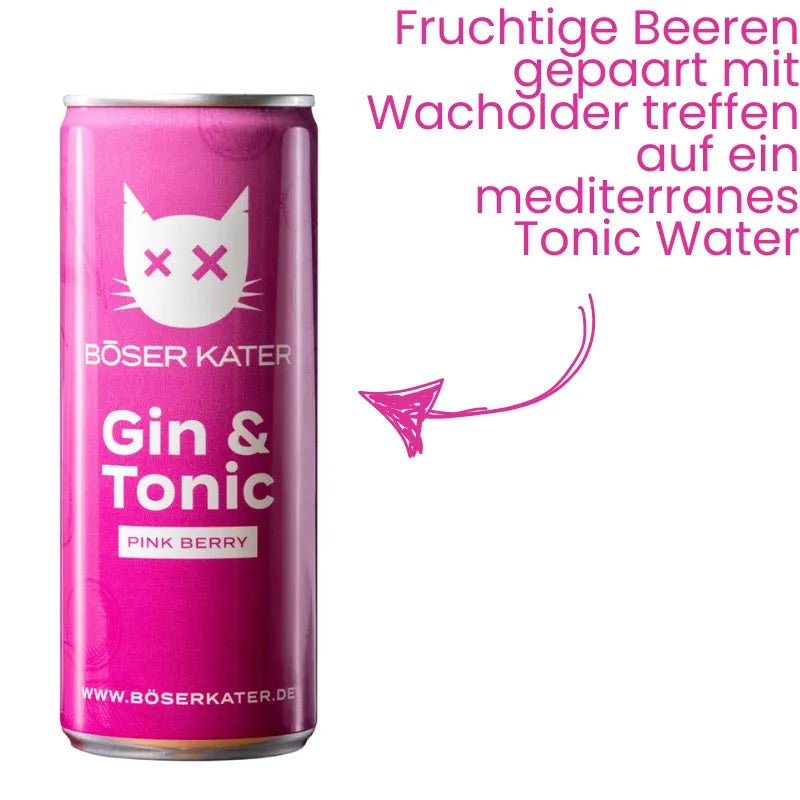 Böser Kater Gin & Tonic Pink Berry Ready to Drink 250ml Dose mit Spruch