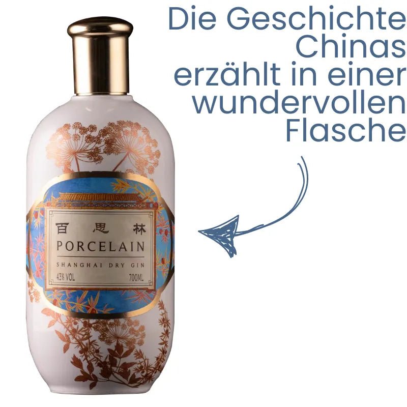 Porcelain Shanghai Dry Gin mit Spruch