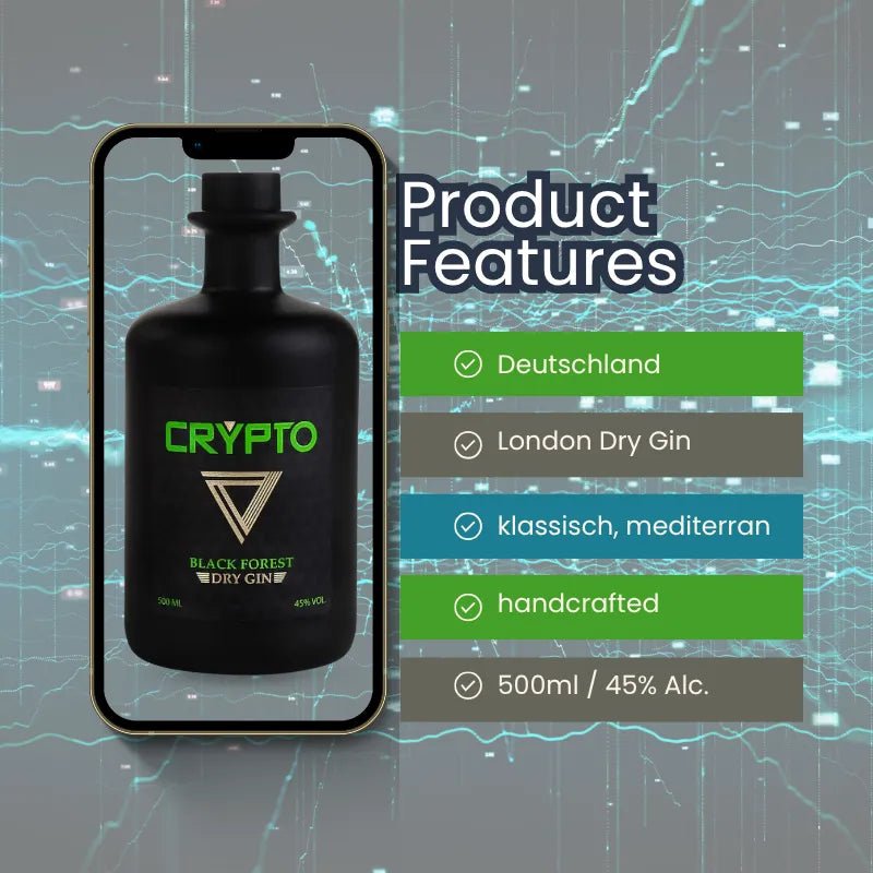 Product Features Crypto Gin - Blackforest Dry Gin