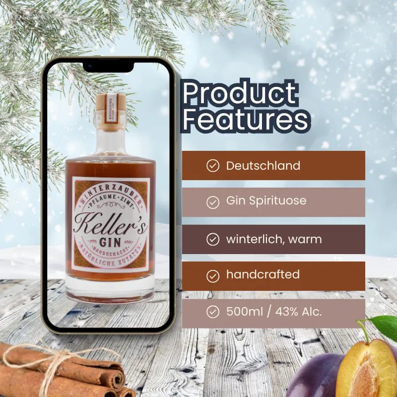 Product Features Kellers Gin Winterzauber