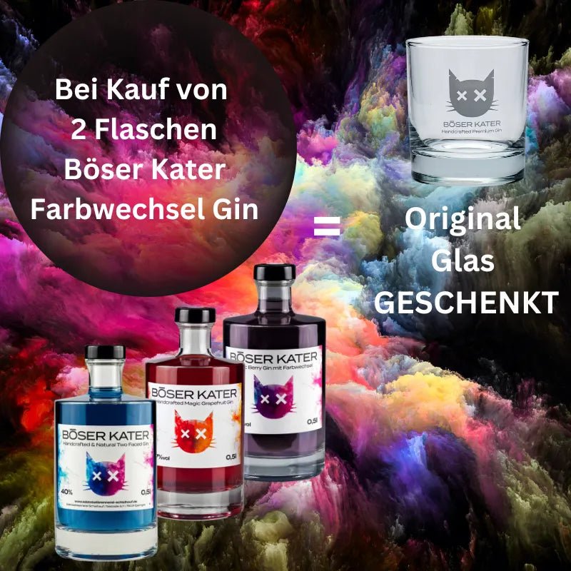 2er Bundle Böser Kater Farbwechsel Gin + Glas - GiNFAMILY