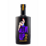 GinUp Alpin Dry Gin lila gelber Flaschenprint